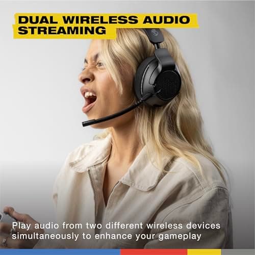 Skullcandy Crusher PLYR 720 Wireless Gaming Headset, Ultimate Immersion and Comfort, THX Spatial Audio, Multi-Sensory Bass and Platform- Digi-Black, Removable Mic, PC, PlayStation, Nintendo 7