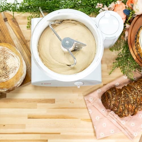 Bosch Universal Plus Stand Mixer 500 Watt, 6.5 Quarts with Wire Whips, Dough Hook & NutriMill Dough Hook Extender Bundle 8