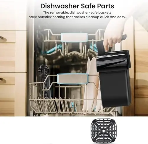 Adoolla 5.0 Qt Air Fryer Oven, Nonstick Cooker with Recipes, Oil Free, Electric Hot Air Fryer, Black 6