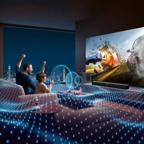 MZEIBO Sound Bar with Subwoofer,120W Soundbar for Smart TV Surround Sound Home Theater System Bluetooth 5.3 Audio Compatible with ARC, AUX, Optical 7