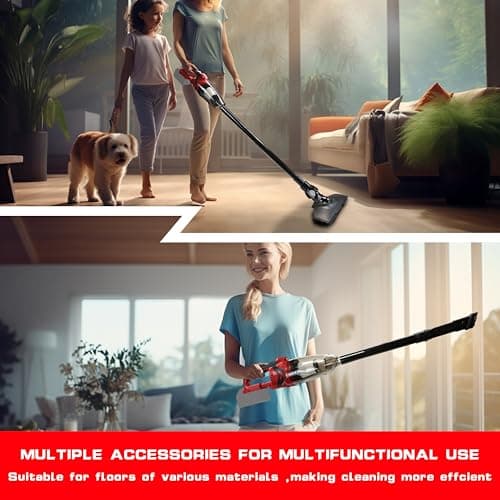 Nichilas Handheld Vacuum Cleaner, 10KPA Powerful Lightweight Cordless Stick Vacuum Cleaner for Hard Floor, Carpet, Car Cleaning, Compatible with Milwaukee M18 Batteries (NO Battery) 5