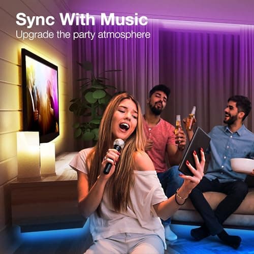 DAYBETTER LED Strip Lights 100ft, Smart Lighting with App Remote Control, RGB LED Lights for Bedroom, Music Sync Color Changing for Room Home Decor Party (1 Roll) 5