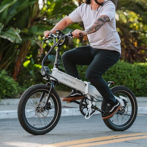 LECTRIC XP™ Lite 2.0 Electric Bike | Adult Folding Bikes - Weighs Only 49lbs | 45 Mile Range w/ 5 Pedal-Assist Levels | 20mph Top Speed - Class 1 and 2 eBike (Long-Range, Arctic White) 8