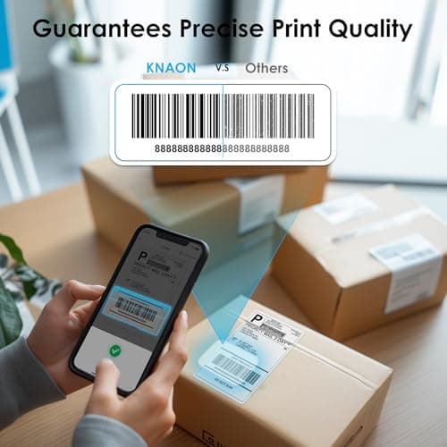 KNAON Shipping Thermal Label Printer, 4x6 Portable Label Printer, Bluetooth Label Maker for Small Business, Support iPhone,Android,Windows,Mac,Chromebook,Works with USPS, Etsy,Shopify&More, Black 7