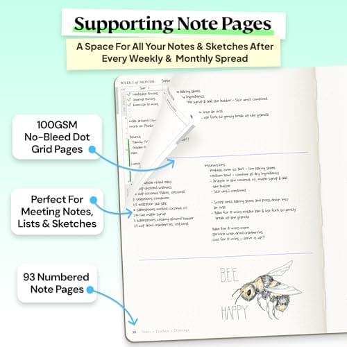 Roterunner Purpose Planner Notebook B5 7.5”x9.8” Undated 2026 Daily Weekly and Monthly Productivity Goal Setting Tool for Work Home ADHD Planner for Adults Self Care Journal 6