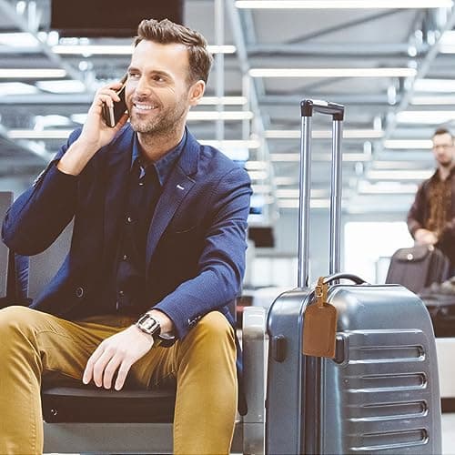 Ringsun Genuine Leather Luggage Tag for Suitcases ID Tags Bag Tags for Luggage (2 Pack) 5