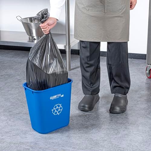 Restaurantware Rectangular Trash Can 1 Count Blue Plastic 13 Quart Wastebasket, Office Bin Space-Saving Heavy-Duty Blue Waste Bin for Indoor Office Kitchen, or Restroom Use 5