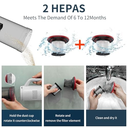 KEROMEE Stick Vacuum Cleaner, Corded Handheld Vacuum Cleaner Mini Electric Broom for Pet Hair Hardwood Floor Cat Litter Carpet Cleaning (16ft-Cord) 5