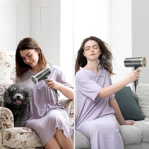 Hair Professional 1200W High Power Dryer with Ceramic Technology for Fast Drying as Salon Light and Quiet (Grey) 7