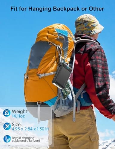 Portable Charger, 27000mAh 22.5W Fast Charging Power Bank with Built-in Cable, USB C Battery Pack with LED Display/Flash Light, Travel Essential External Battery Charger Bank for iPhone Samsung Black 8