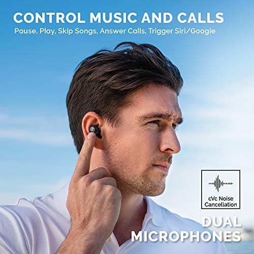 Back Bay Audio Duet 50 Pro – Sweatproof Wireless Bluetooth Earbuds, 130 Hour Long Battery Life for iPhone, Android, Mini Charging Case, TWS Headphones with Microphone, Gift for Runners 6