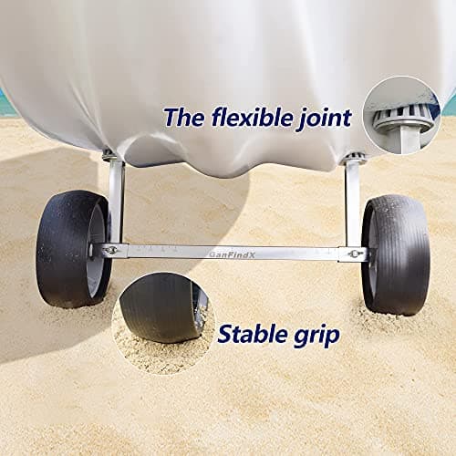 GanFindX Quick-Detachable Stainless Steel Sit on Top Kayak Cart with Puncture-Resistant Wheels Width Adjustable Canoe Trolley, Suitable for Kinds of Kayaks and Canoe with Plug Holes 7