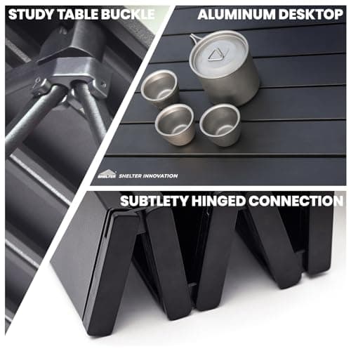 SHELTER Camping Table, Compact Folding Camp Table, Foldable Camping Tables with Carry Bag, Ultralight Portable Aluminum Table for Hiking, Picnic, BBQ, Outdoor Cooking, Travel, Beach Table 5
