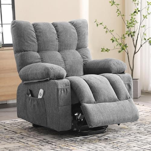 KWKSV Power Lift Recliner Chair for Elderly with Vibration Massage and Lumbar Heating Electric Recliner Sofa with Cup Holders and USB Charge Port for Living Room Comfort 8