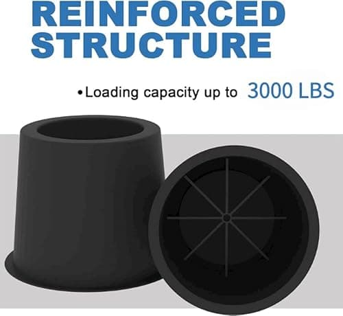 GooFurnit 4 Inches Bed Riser, Heavy Duty Bed Elevator 3000 LBS for Lifting Bed Sofa Furniture at Home Dorm College, 9 Pieces, Black 5