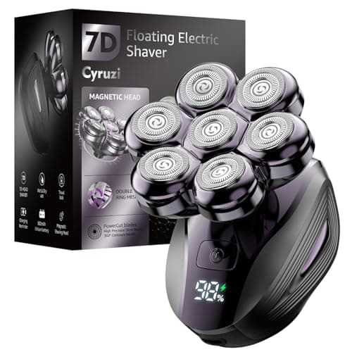 Head Shavers for Bald Men: Upgraded Detachable Head Shaver - IPX7 Waterproof Wet or Dry Electric Razor for Men - 7D LED Display Rechargeable Shaving Grooming Kit with Type-C Charge (Red)