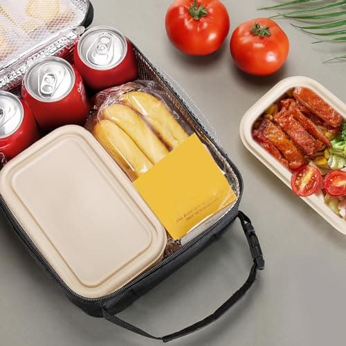 Lovoeo Lunch box Lunch bag for men women Insulated Lunchbox Lunch bags for Work Picnic Travel (Black) 7