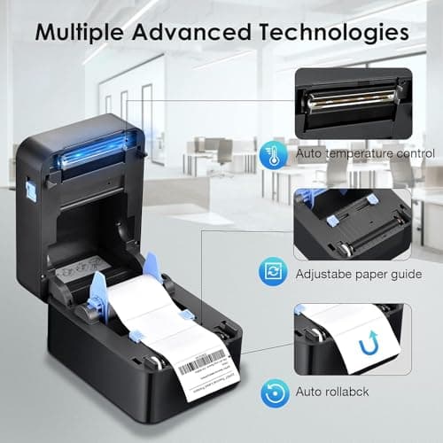 iDPRT Label Maker, Thermal Barcode Printer with No Bound Consumables, Bluetooth & USB Connection, 140pcs/min Speed, Customizable App, Supports Various Sized 1"-3.15", Label Printer for Small Business 7