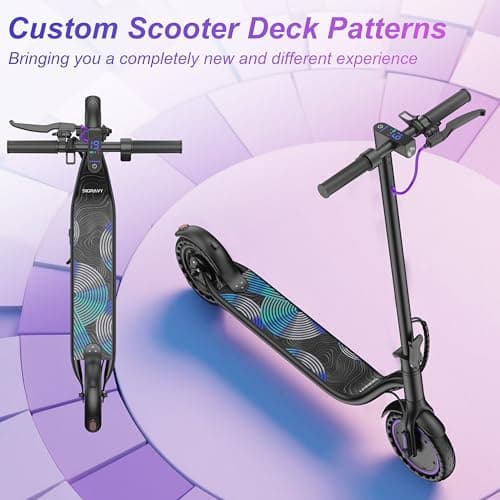 Folding Electric Scooter for Adults, 350W Motor, 8.5" Solid Tires, Cruise Control, 19MPH, 19Mile Long Range Lightweight Commuting Escooter for Teens with APP Control, Dual Brake,Purple 5