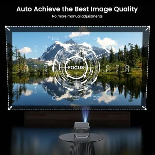 2000 ANSI Official Licensed Google TV Outdoor Projector 4K Decoding, Smart Projector with Wifi and Bluetooth, Auto Focus, Dolby Sound, Built-in Apps, HAPPRUN Indoor Home Theater with 270° Stand 5