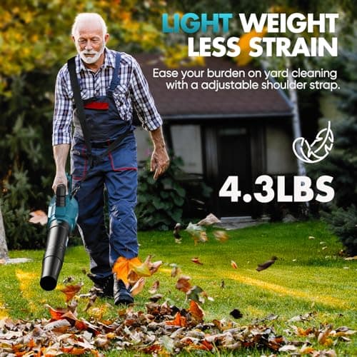 Leaf Blower Cordless - 2025 Update 150000RPM & 3 Speed Levels Electric Leaf Blower with 2 x 4.0Ah Battery and Charger, Extension Tube Blower for Lawn Care, Yard, Garage, Blowing Leaves, Dust or Snow 5