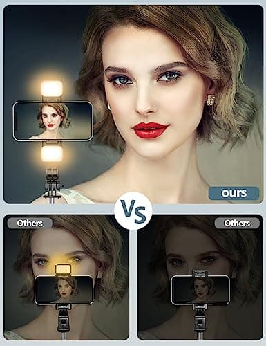 Selfie Stick Tripod with Light, 45'' Selfie Stick with Wireless Remote, Portable Phone Tripod Compatible with iPhone 16/15 Pro Max/15/14 Pro/14/13, Samsung S22/ S23 Ultra/Android Smartphone 8