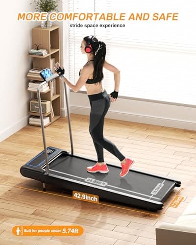 WELLFIT Walking Pad Treadmill with 10% Incline and Removable Handle Bar, 2.5HP Max 5MPH Treadmills for Home, Small Portable Treadmill, Smart App Voice Control, Mute Remote, 265LB Capacity 5
