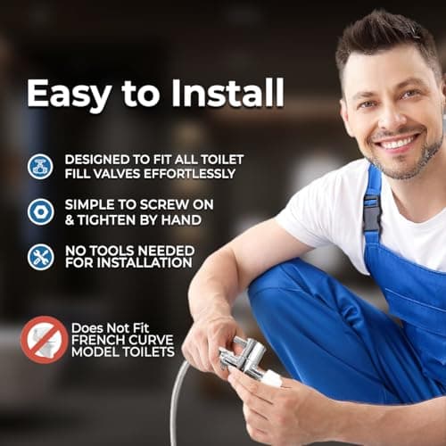 GenieBidet Right Side Bidet Toilet Seat Round - Round Bidet Toilet Seat with Adjustable Self-Cleaning Nozzles, Attachment, T Adapter & Bottle - Non Electric Bidet Seat 8