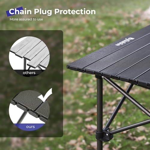 Byliable Camping Table Folding Portable Camp Aluminum Fold Up Lightweight Roll Up Table Adjustable Height with Carry Bag Indoor Outdoor for Camping, Picnic, Backyard, BBQ, Patio, Black 7