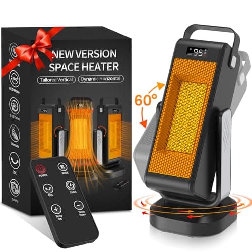 Space Heater, Portable Heater with 3D Oscillating for Large Room, 4 Mode/ECO Electric Heater, PTC Space Heaters for Indoor Use with Thermostat, Portable Space Heaters Indoor for Office/Bedroom/Home1