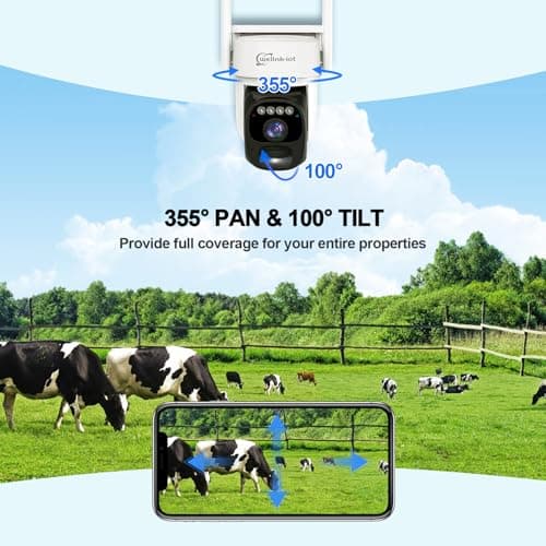 wellnk-iot 4G LTE Solar Cellular Security Camera, U.S. Local SIM&SD Card Included, No WiFi Needed, 2K Live Video, 360° Full View, Color Night Vision, PIR Motion Sensor, Flashlight&Siren Alerts 5