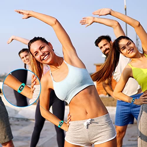 Silicone Fitness Tracker Watch 3 Pcs Walking Running Pedometer Calorie Burning and Step Counting Bracelet Steps Pedometer Watch for Walking Men Women (Mint Green, Sky Blue, Black) 6
