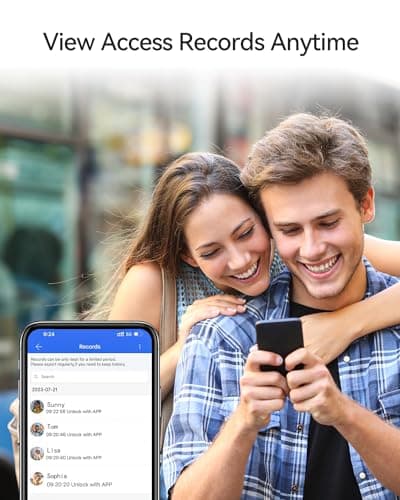 TMEZON Smart Door Lock Fingerprint, Keyless Entry Door Lock with Handle, APP/IC Cards/Codes/Keys/Fingerprints Biometric Electronic Keyless Entry Lock for Bedroom Home Hotel Office 8