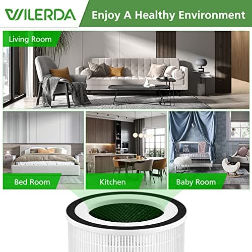 2 Pack HEPA KILO Filter Compatible with Afloia KILO, KILOPLUS, KILOPRO, MIRO,MIRO PRO and MORENTO MR-Kilo, Kalo Air Purifier, 360° 3-Stage Filtration for Odor,Smoke,Dust,Pollen,Pets 8