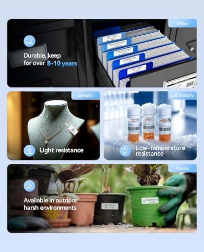 NIIMBOT N1 Label Maker with Tape, Portable Bluetooth Label Printer Support Color Ribbon Printing, Mini Sticker Labeler Rechargeable for Home Office Small Business Outdoor Storage, White 7