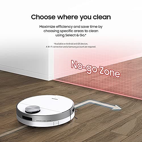 SAMSUNG Jet Bot+ Robot Vacuum Cleaner w/ Clean Station, Automatic Emptying, Precision Cleaning, 5-Layer Filter, Intelligent Power Control for Hardwood Floors, Carpets, Area Rugs, VR30T85513W/AA, White 6