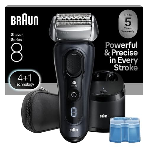 Braun Series 8 8560cc Electric Razor for Men, 4+1 Shaving Elements & Precision Long Hair Trimmer, 5in1 SmartCare Center, Close & Gentle Even on Dense Beards, Wet & Dry Electric Razor, 60min Runtime