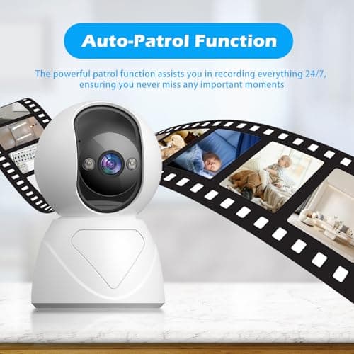 GUOANVISION 3MP Indoor Pan/Tilt Security Camera, 5G WiFi 360° Rotating Home Cameras for Baby Monitor/Pet Camera, Auto-Focus&Zoom,Motion Detection,2-Way Audio,Siren,Color Night Vision,Cloud&SD Card 6