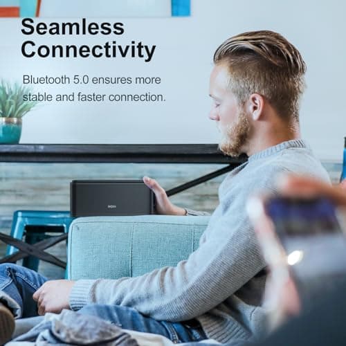 DOSS SoundBox Touch Wireless Bluetooth Speaker-12W HD Sound with Rich Bass, IPX5 Waterproof, 20H Playtime, Handsfree, for Gatherings, Home, Office, Outdoor, Travel-Black 5
