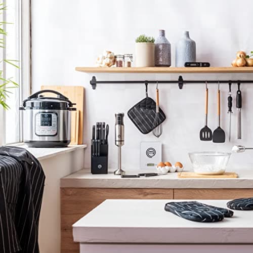 MasterChef Immersion Blender Handheld with Electric Whisk & Milk Frother Attachments, Hand Held Stainless Steel Stick Emulsifier for Making Baby Food, Soup, Puree, Cake, Cappuccino, Latte etc, 400W 7