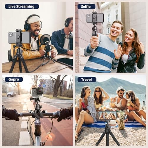 Eicaus Portable and Flexible Phone Tripod Stand for Cellphones, Compact Mini Tripod with Remote for Video Recording, Vlogging and Travel Photography(Black) 5