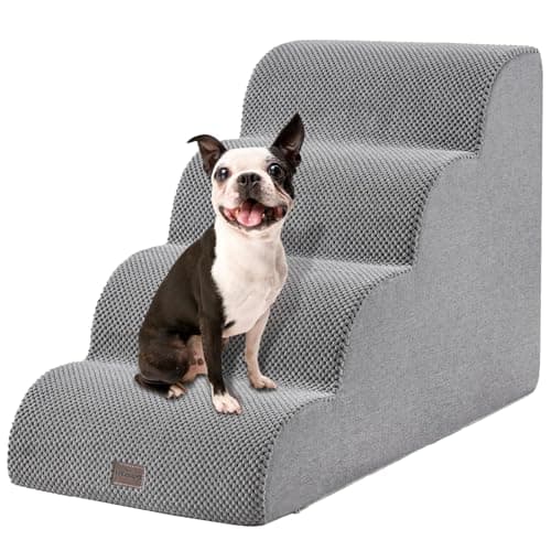 EzKamfort Dog Steps for High Bed - 4 Step Pet Stairs for Small Dogs, Non-Slip