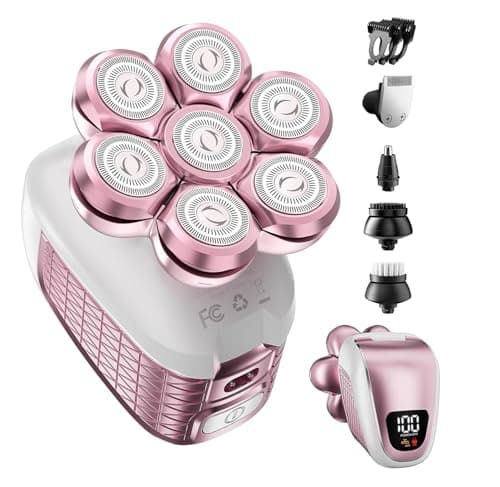 Electric Razors for Women, 5 in 1 Electric Shaver for Women, Cordless Painless Hair Remover for Legs Bikini Face Lips Hairs