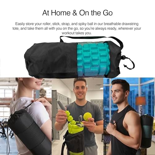 321 STRONG Foam Roller Set with: Hollow Core Roller, Muscle Roller Stick, Stretching Strap, Spikey Ball, Quick Start Guide, Carry Bag, and 4K eBook 6