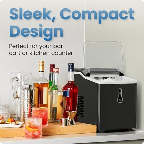 Iceman by Chefman Nugget Ice Maker Countertop, Pebble Ice Maker Machine, 26 lb in 24 Hours, Ready in 6 Minutes, Removable Ice Basket, Fun and Chewable Cubes, 1.5L Water Tank, Self-Cleaning Function 6