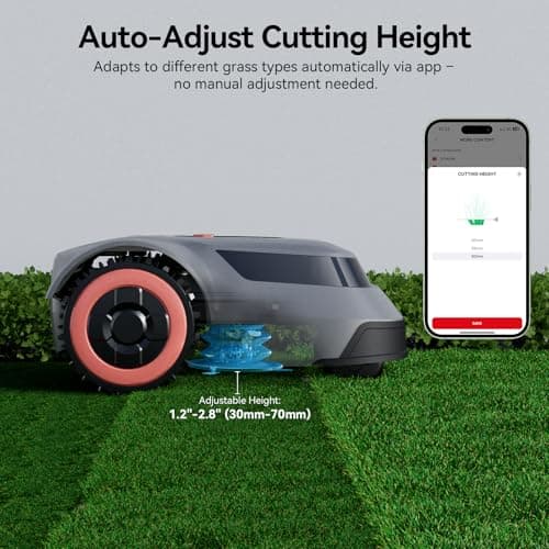 Redkey MGC500 Robot Lawn Mower with 393ft Boundary Wires for 0.12 Acre (1/8 Acre), 45% Slope, 70Mins Runtime, Auto Recharge, Automatic Robotic Lawn Mower w/Precise Location & Breakpoint Detection 5