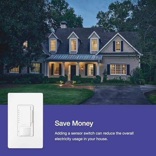 Lutron Maestro LED+ Motion Sensor/Dimmer Switch | 150W LED | Single Pole/Multi-Location | MSCL-OP153M-SW | Snow 9