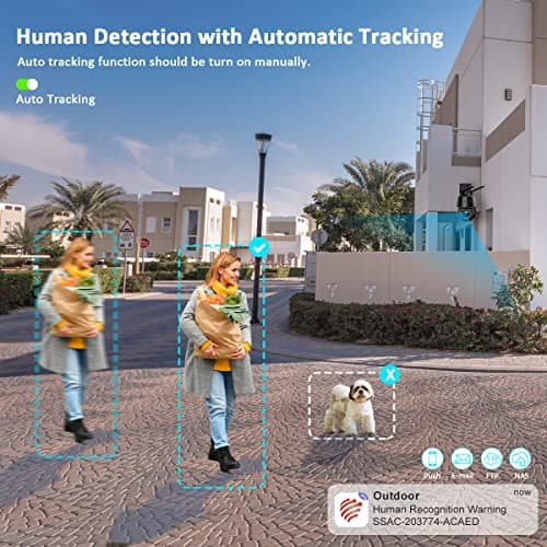 Ctronics 5MP 30X Optical Zoom Metal Security Camera WiFi 2.4/5Ghz Outdoor with Auto Cruise & Zoom, Surveillance Cameras 492ft Night Vision,Human/Motion Detection,IP66 6