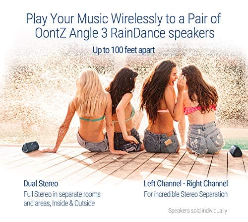 OontZ Angle 3 RainDance – Portable Bluetooth Speakers, IPX7 Waterproof, 10W Stereo Sound, 24 Hour Playtime, 100 Foot Wireless Range, Home, Outdoor, Travel, Great Gift (Black) 6
