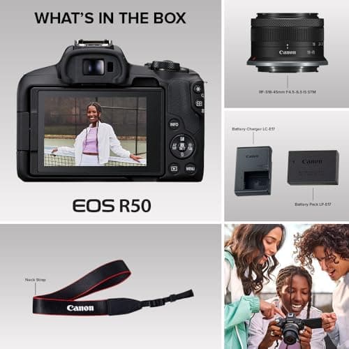 Canon EOS R50 Mirrorless Camera RF-S18-45mm F4.5-6.3 is STM Lens Kit, 24.2 Megapixel CMOS (APS-C) Sensor, 4K Video, Hybrid Camera, Photo and Video, Vlogging, Content Creator, RF Mount, Black 9